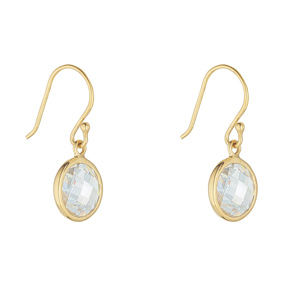 9ct Yellow Gold Cubic Zirconia Drop Hook Earring